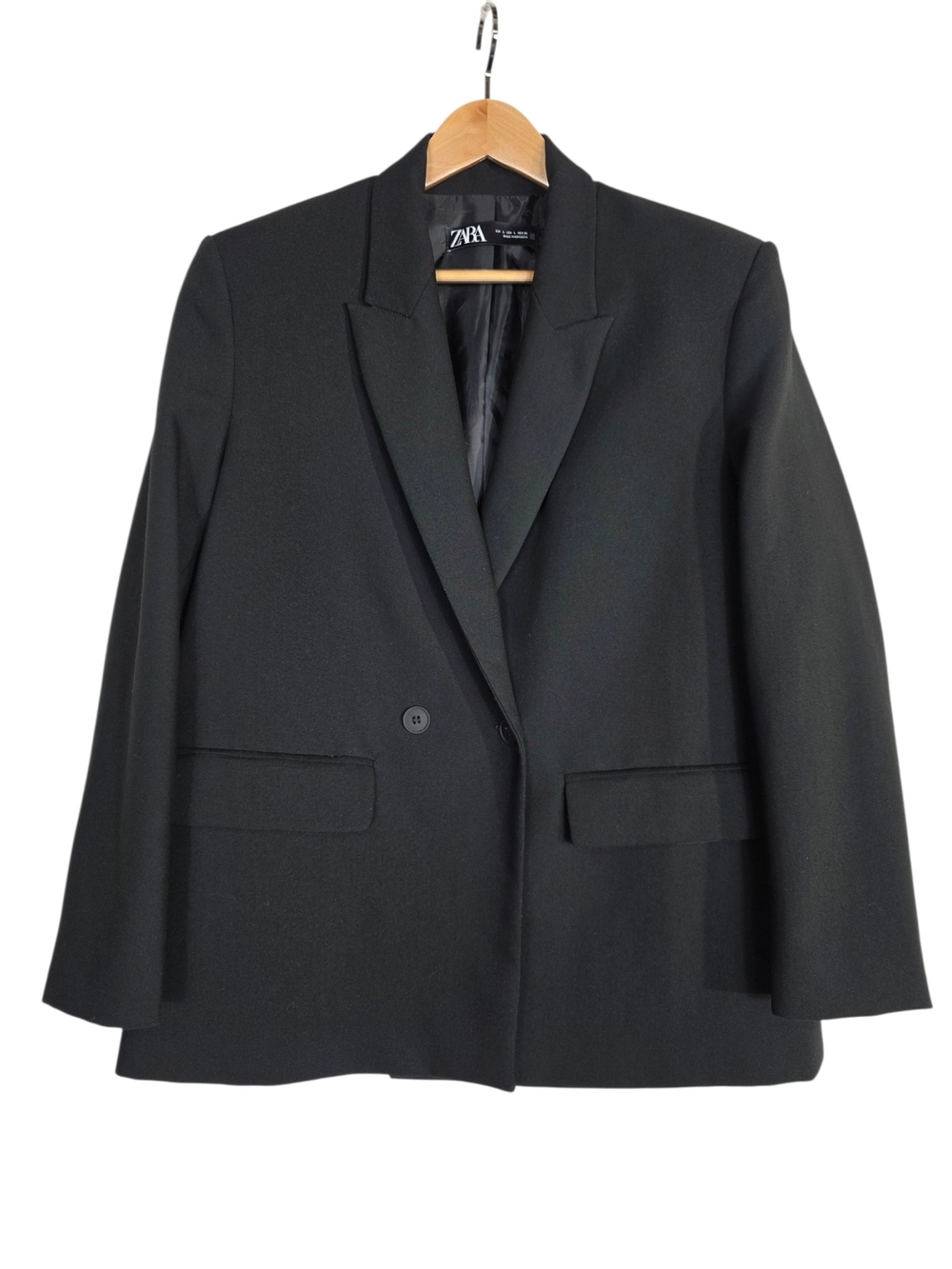Zara Black Tailored Double breasted Single-Button Blazer